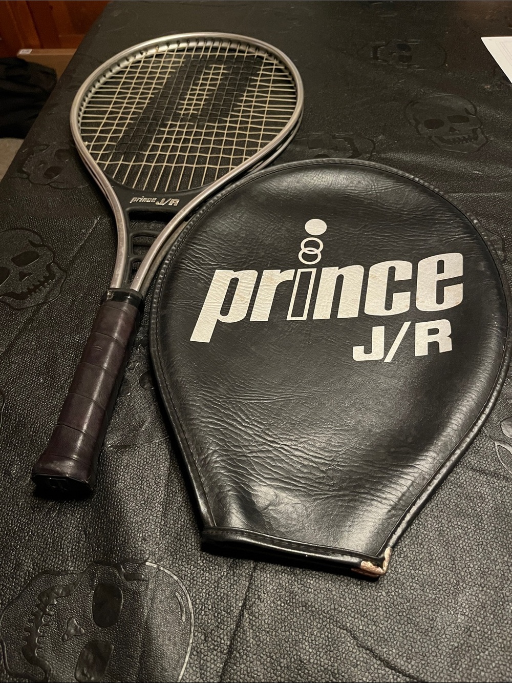 Prince Men's Black and Silver Tennis Racket with Black Cover
